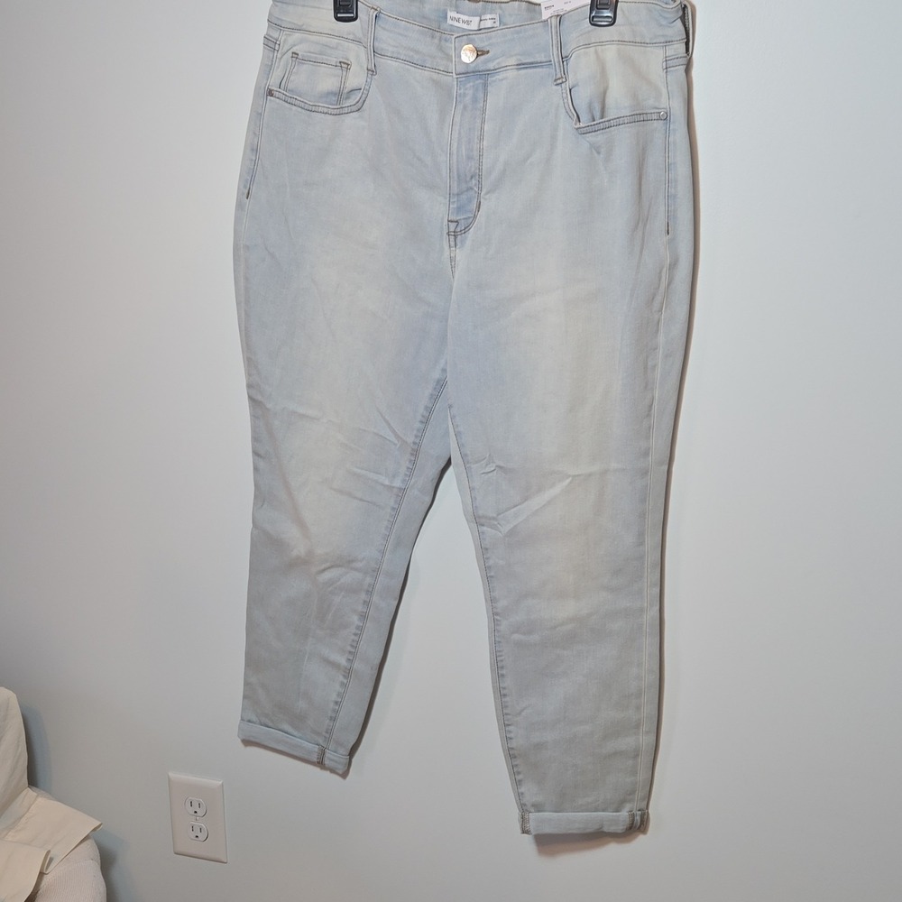 New Nine West Denim Light Blue Skinny Ankle High Rise Zip Button 5-Pocket Women